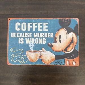 Mickey Mouse Coffee Tin Sign